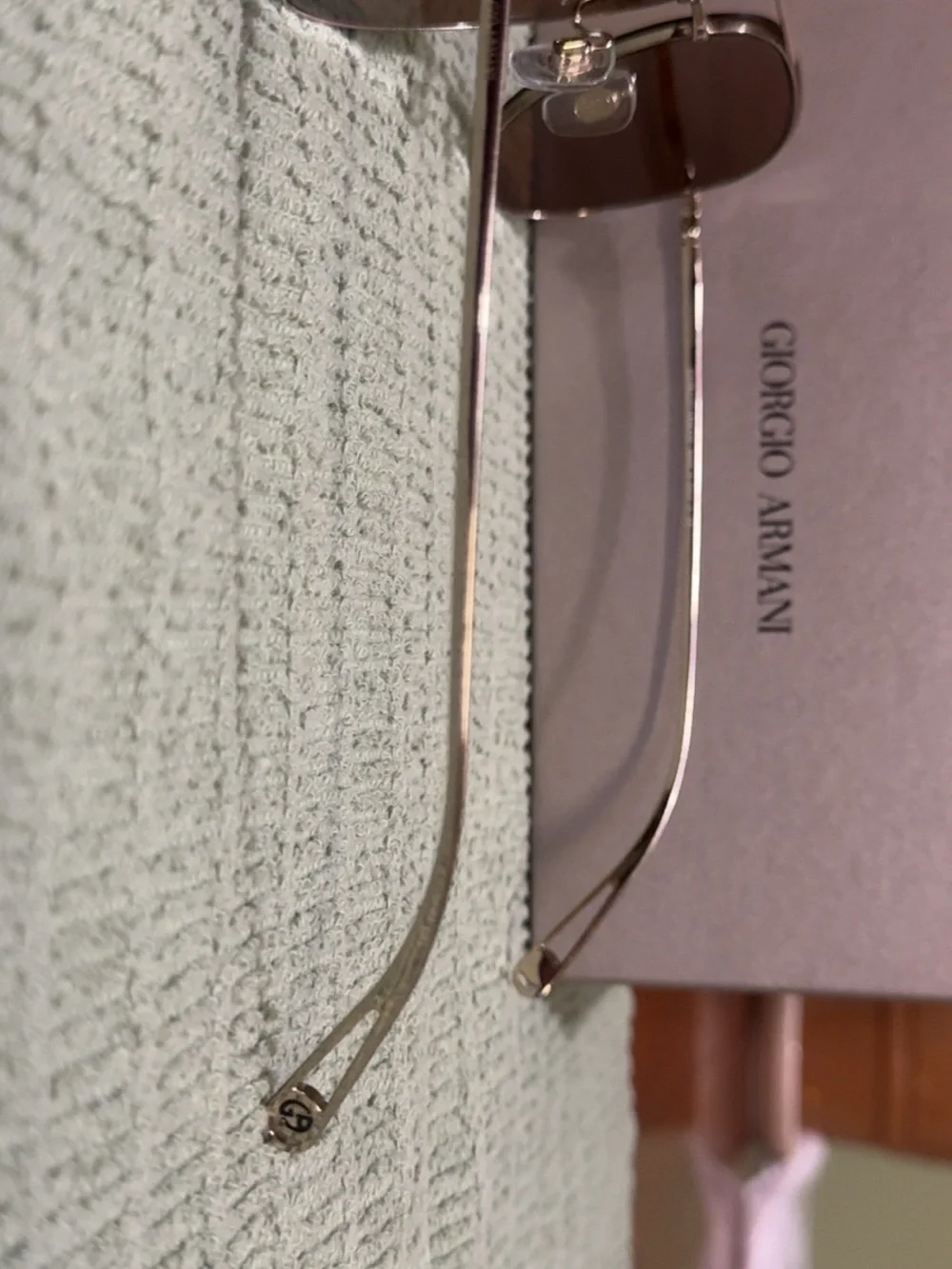 Giorgio Armani Gold Frame Sunglasses with Brown Lenses